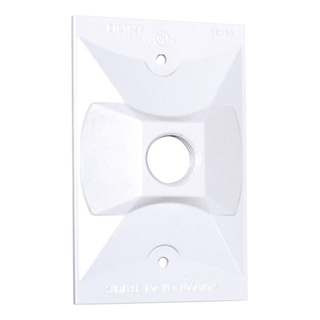 Sigma Engineered Solutions Weatherproof Cover, 1 Gang, Metal Die-Cast, Cluster, Lampholder Cover Type 14371WH